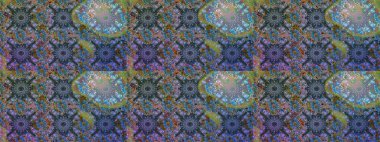 Renkli Yaz Temalı Kusursuz Arkaplan. Mavi renkli çiçekler. Raster Illustrasyon 'da moda olmayan çiçek deseni. Düz Çiçek Elementleri Tasarımı.