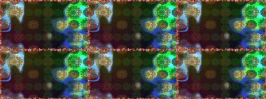 Raster illüstrasyonunda kusursuz çiçek deseni. Kahverengi renkte çiçekler.