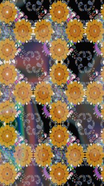 Hediye ambalaj kağıdı, tebrik kartları, posterler ve pankart tasarımı. Kahverengi renkli çiçekler. Raster düz çiçekleri pürüzsüz desen.