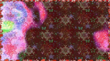 Kahverengi renkli. Yaz çiçekleri teması. Klasik çiçekler. El çizimi, soyut ve süslü elementler. Suluboya resim taklit Raster illüstrasyonu.