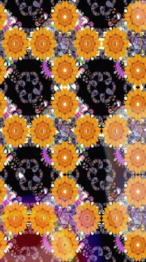 Raster illüstrasyonu. Tekstil ya da kitap kapakları, imalat, duvar kağıtları, baskı, hediye paketi ve yapıştırma kitabı için çiçeksiz arka plan. Küçük ölçekli çiçeklerdeki basit sevimli desen.