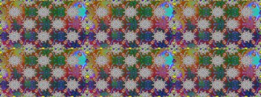 Gri renklerde. Raster illüstrasyonu. Çiçek buketleriyle klasik tarzda kusursuz desen.