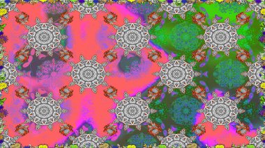 Pembe renkli çiçekler. Kumaş desenli papatya çiçekleri ayrıntıları.