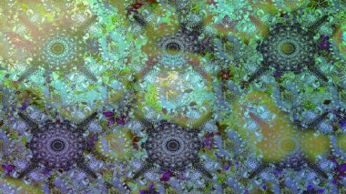 Yumuşak, yeşil renkli bahar çiçekleri. Raster illüstrasyonu. Raster çiçek desenli ve çiçekli..