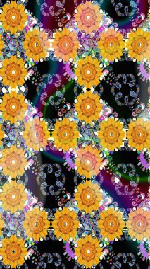 Sarı renkli çiçekler. Yumuşak, bahar çiçekli arka plan. Raster çiçek desenli ve çiçekli..