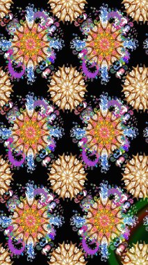 Vadinin çiçekleri siyah renklerde. Suluboya, elle çizilmiş. Raster - stok. Kusursuz arkaplan deseni.