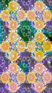 Hediye ambalaj kağıdı, tebrik kartları, posterler ve pankart tasarımı. Raster düz çiçekleri pürüzsüz desen. Bej renkte çiçekler.