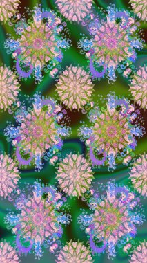 Üst manzara, yumuşak stil. Sevgililer günü ve tebrik kartı konsepti için şık bir davetiye. Çiçek kompozisyonu, el boyası, hassas şablon. Yeşil renkte manzaralı çiçek deseni.