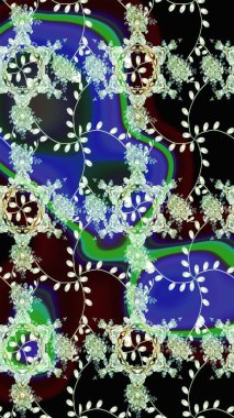 Çiçekli, suluboya desenli kusursuz çiçek deseni. Düz Çiçek Elementleri Tasarım Raster illüstrasyonu. Siyah ve nötr renkler üzerine çiçekler. Renkli Bahar Teması Arkaplansız Desen.