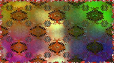 Birçok kahverengi ve soyut çiçekli tropikal desenler. Küçük çiçekteki sevimli çiçek deseni. Varicolobrown raster kusursuz illüstrasyon.