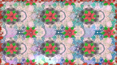 Raster desen. Fantezi kumaş deseni. Çiçekler, suluboya ile sorunsuz çiçek desenli.
