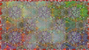 Çiçeksiz desenli arka plan. Gri renkli çiçekler. Tişört baskısı için çiçek boyama rasteriName.