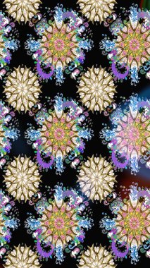 Kusursuz çiçek deseni duvar kâğıdı olarak kullanılabilir. Raster illüstrasyonu. Siyah ve nötr renkte çiçekler.