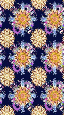 Tekstil, kumaş, kapaklar, duvar kağıtları, baskı, naylon, yapıştırma, örgü, dekupaj için çiçeksiz arkaplan. Küçük mavi ve bej renkte güzel bir bez torbası deseni var, çiçekler. Millefleurlar.