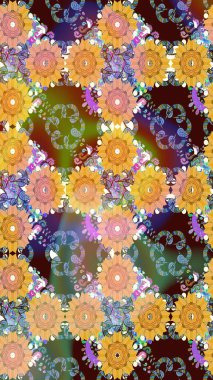 Büyük bir çiçek boyası seti. Kartlar, davetiyeler, tarih kartları ve daha fazlası için kullanılabilir. Tatlı suluboya desenli dikişsiz çiçek deseni.