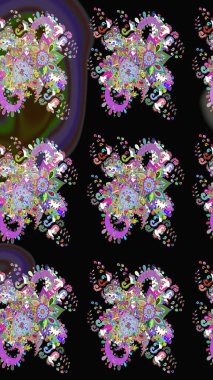 Kızılderili desenli desenli desenli şal deseni. Raster Henna dövme stili. Tekstil, tebrik kartı, boyama kitabı, telefon kılıfı baskısı için kullanılabilir. Etnik Mandala süsü.