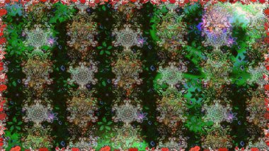 Çiçeklerle suluboya desenli çiçek deseni. Raster illüstrasyonu. Gri renkli Asya tekstili.