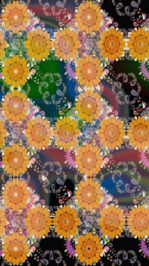 Raster Henna tarzı. Kusursuz süs izi. Tebrik kartı geçmişi, boyama kitabı, arkaplan ve tekstil için kullanılabilir. Etnik Mandala havlusu. Sınır Hindistan çiçek desenli paisley patentli.