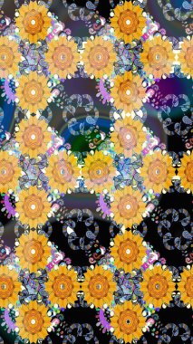 Botanik seamless modeli. Raster desen. Organik öğeleri. Suluboya efekti.