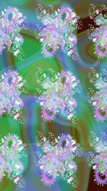 Raster deseni. Suluboya etkisi. Botanik kusursuz desen. Organik elementler.