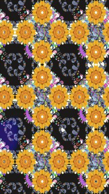 Moda baskıları için zarif bir şablon. Motley illüstrasyonu. Kusursuz. Küçük renkli çiçekler. Küçük çiçekte güzel bir desen. Çiçekli bahar çiçekleri.