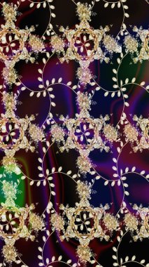 Düz Çiçek Elementleri Tasarımı. Renkli Bahar Temalı Kusursuz Arkaplan. Çiçeksel fantezi tasarımı. Parlak bir arka planda..