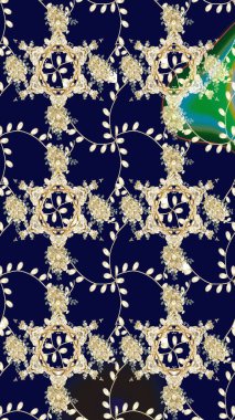 Şirin çiçek elementleri. Kusursuz. Siyah renkli çiçekler. Raster illüstrasyonu.