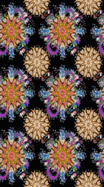 Klasik taslak çizimi. Çiçekli, siyah, pürüzsüz desen. Raster çiçek izi..