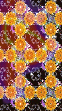 Yumuşak, yaz çiçekli arka plan. Sarı renkli çiçekler. Raster çiçek desenli ve çiçekli..