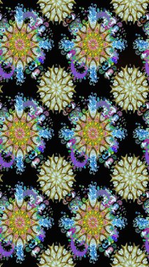 Çiçek kompozisyonu. - Siyah çiçekler. Doğa. Çiçek kolajı. Çiçek arkaplan. Raster deseni. Küçük çiçekte güzel desen var..