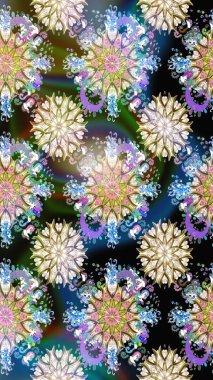 Düz çiçek öğeleri tasarım. Raster çizimde sorunsuz çiçek desenli. Bahar Tema Dikişsiz desen arka plan rengi. Fantezi kumaş deseni.