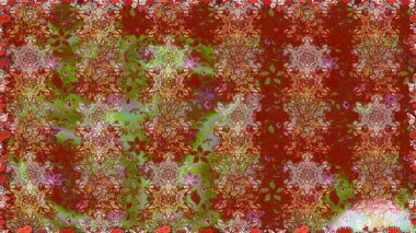 Kahverengi renkli çiçekler. Çiçek süsü ile kusursuz desen. Raster illüstrasyonu.