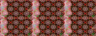 Kahverengi renklerde. Raster illüstrasyonu. Çiçekli güzel suluboya desen.