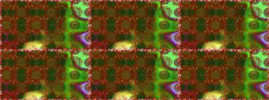 Retro tekstil tasarım koleksiyonu. Çiçekli ipek eşarp. 1950-1960 motifleri. El çizimi çiçek unsurları olan soyut, dikişsiz raster deseni. Kahverengi üstüne kahverengi.