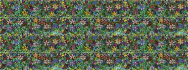 Raster. Colour Spring Theme seamless pattern Background. Flat Flower Elements Design.