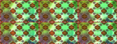 Yeşil renkli çiçekler. Raster illüstrasyonu. Çiçek süsü ile kusursuz desen.