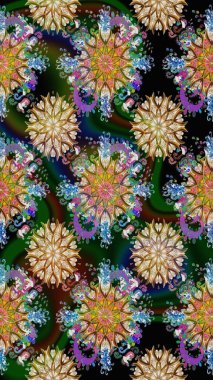 Soyut çiçek desensiz arkaplan. Kahverengi renklerde. Raster deseni. Küçük çiçekteki sevimli çiçek deseni. Raster illüstrasyonu.