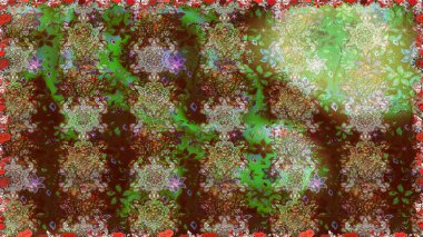 Çiçekli kusursuz retro desen. Kahverengi renkli çiçekler. Renkli Yaz Temalı Kusursuz Arkaplan. Düz Çiçek Elementleri Tasarımı.