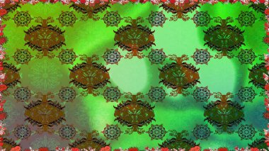 Küçük çiçekteki sevimli çiçek deseni. Yumuşak, yeşil renkli yaz çiçekleri. Raster deseni. Raster illüstrasyonu.