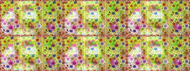 Raster suluboya çiçek deseni, narin çiçekler, sarı çiçekler, tebrik kartı şablonu. Raster Güzel kumaş deseni.