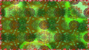 Parlak unsurları. Sorunsuz çiçek deseni kaydırma kağıt, davet, el ilanı, afiş veya Web sitesi Web sitesi arka plan duvar kağıdı için kullanılabilir. Elle çizilmiş Raster illüstrasyon.