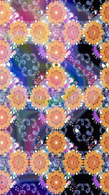 Bej renkte, yaz çiçekleri. Raster deseni. Raster illüstrasyonu. Küçük çiçekte sevimli çiçek deseni var..