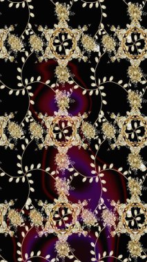 Raster Henna tarzı. Sınır Kızılderili çiçekli paisley patten. Kusursuz süs izi. Etnik Mandala havlusu. Tebrik kartı arkaplanı, boyama kitabı, arkaplan, tekstil için kullanılabilir.