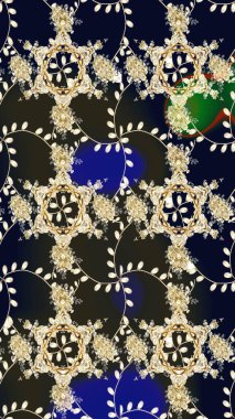 Kusursuz desenli, modaya uygun kumaş deseni. Düz Çiçek Elementleri Tasarımı. Şirin çiçek elementleri. Renkli Bahar Temalı Kusursuz Arkaplan. Raster illüstrasyonu.