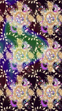 Raster illüstrasyonu. Bej renkli bir papatya deseni. Bej renklerde.