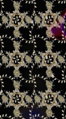 Raster - stok. Vadinin çiçekleri siyah renklerde. Suluboya, elle çizilmiş. Kusursuz arkaplan deseni.