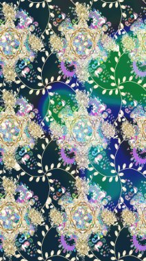 Motley illüstrasyonu. Küçük çiçekte güzel bir desen. Mavi çiçekli bahar çiçekleri. Küçük renkli çiçekler. Moda baskıları için zarif bir şablon.