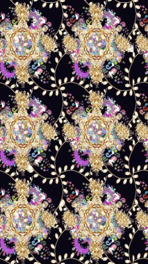 Raster deseni. Çiçekler, suluboya ile dikişsiz çiçek deseni. Küçük çiçek Güzel Çiçek desen.