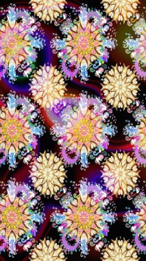 Yumuşak pamuk tasarımı. Yumuşak fayans. Raster 'ın taze dokusu. Sarma, tekstil ve duvar kâğıdı için kusursuz çiçek arkaplanı. Klasik çiçek deseni.