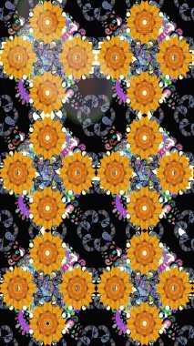 Klasik taslak çizimi. Raster çiçek izi. Çiçekli siyah, pürüzsüz desen.